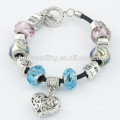 Colorful Crystal Heart Charm Murano Glass Beads Fit European Charm Bracelets For Women